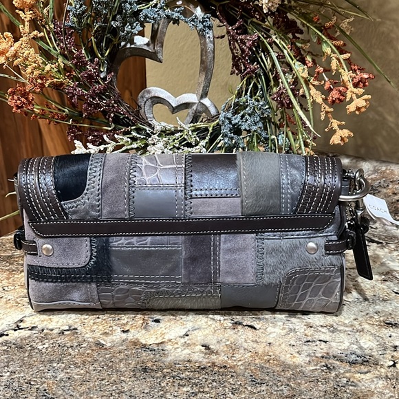 Coach NWT Legacy Over Sized Leather Patchwork Haircalf Clutch Bag - Picture 5 of 9